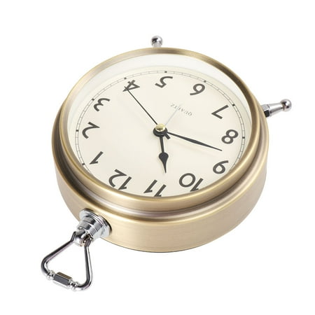 Clispeed Metal Table Clock with Silent Alarm and Retro Bronze Finish for Time Display