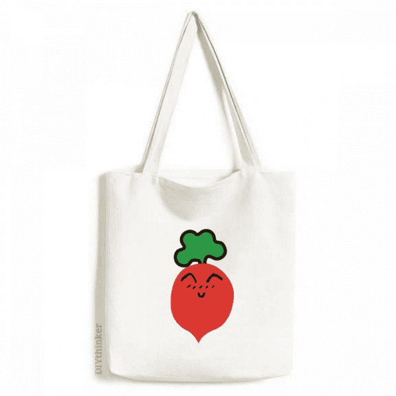 Cute Cartoon Radish Lovely Happy Tote Canvas Bag Shopping Satchel Casual Handbag