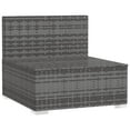 thumbnail image 4 of vidaXL 3-Seater Sofa with Cushions Grey Poly Rattan, 4 of 5