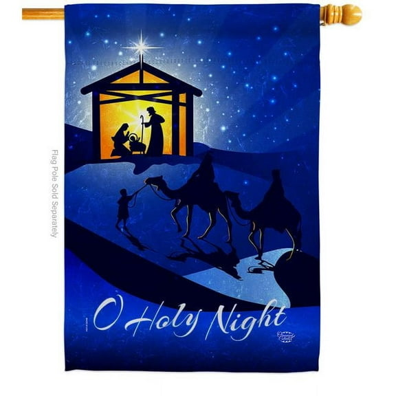 Ornament Collection  28 x 40 in. Star of Bethlehem House Flag with Winter Nativity Double-Sided Decorative Vertical Flags Decoration Banner Garden Yard Gift