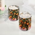 thumbnail image 2 of Yayeee 2 Pack Qtip Holder Bathroom Cotton Swab Canister with Lid Clear Dispenser Set, Vibrant Oranges, 2 of 6