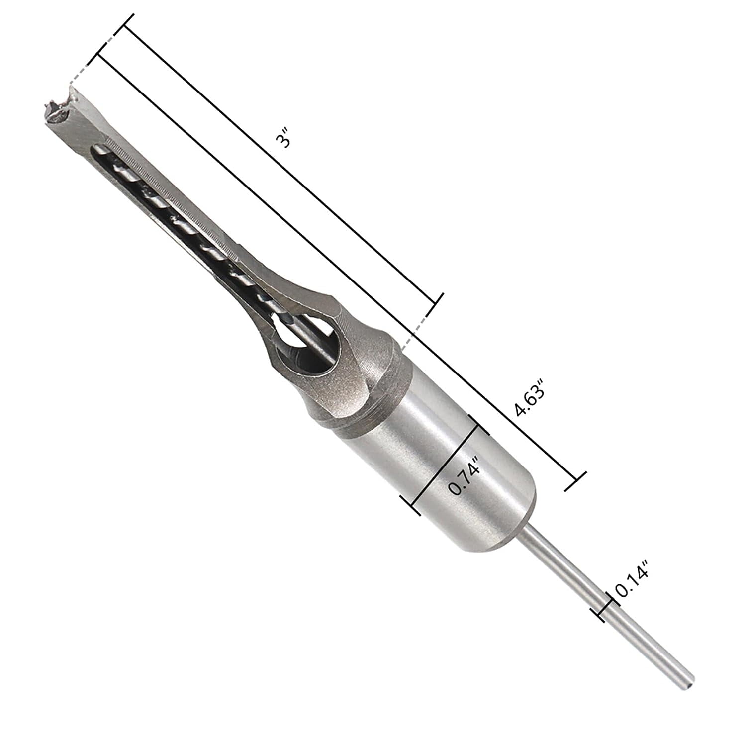 Handdo 7Pcs Square Hole Drill Bit, High Speed Steel Sharp Durable Mortising Chisel Set 6/25, 1/4, 5/16, 3/8, 2/5, 1/2, 9/16 Inch