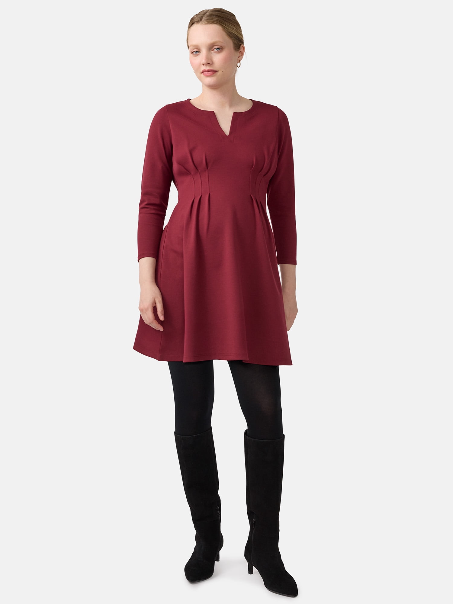 Ingrid & Isabel For Every Belly Women’s Maternity Pintuck Mini Dress, Sizes S-XXL