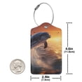 thumbnail image 4 of Cauagu Sunset Dancing Dolphin Pattern Luggage Tags,Leather Luggage Tags Personalized Luggage Tag Travel Tags Privacy Cover ID Label for Travel Bag Suitcase-1, 4 of 5