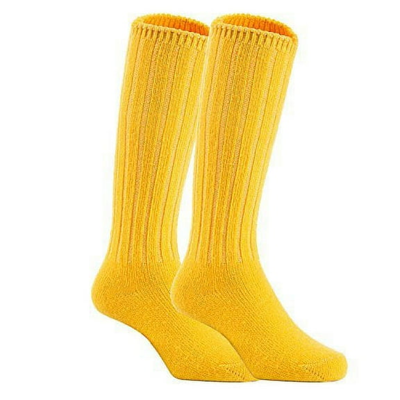 Lian LifeStyle Unisex Baby Children 3 Pairs Knee High Wool Blend Boot Socks Size 2-4Y (Yellow)