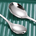 thumbnail image 2 of Juego de 4 cubiertos de acero inoxidable para niños con forma de oso, cuchara y tenedor para niños, juego de cubiertos de metal para niños pequeños, 2 of 6