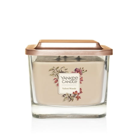 Yankee Candle Velvet Woods Elevation Collection with Platform Lid - Medium 3-Wick Square Candle