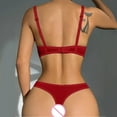 thumbnail image 4 of Gibobby arnés para mujer Conjunto de ropa interior con anillo de decorado con para mujer (1 pieza de ropa interior + 1 pieza de ropa interior) (Rojo, XL), 4 of 5