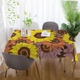 thumbnail image 6 of Sunflower Flowers Rectangle Tablecloth, Dust Proof Anti Wrinkle Wipeable Table Cloth Tabletop foration of Dinner Kitchen Wedding Holiday Party 54"x54" Decor Gift, 6 of 7