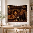thumbnail image 5 of Three Dogs in Cozy Stone Fireplace Interior, Peaceful Rustic for Animal Lovers, Rustic Cabin Wall Art, Housewarming Gift Tapestry Wall Hanging for Living Room and Den, 5 of 7