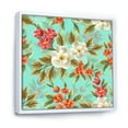thumbnail image 3 of Designart 'Red and White Floral Seamless Pattern' Traditional Framed Canvas Wall Art Print, 3 of 5
