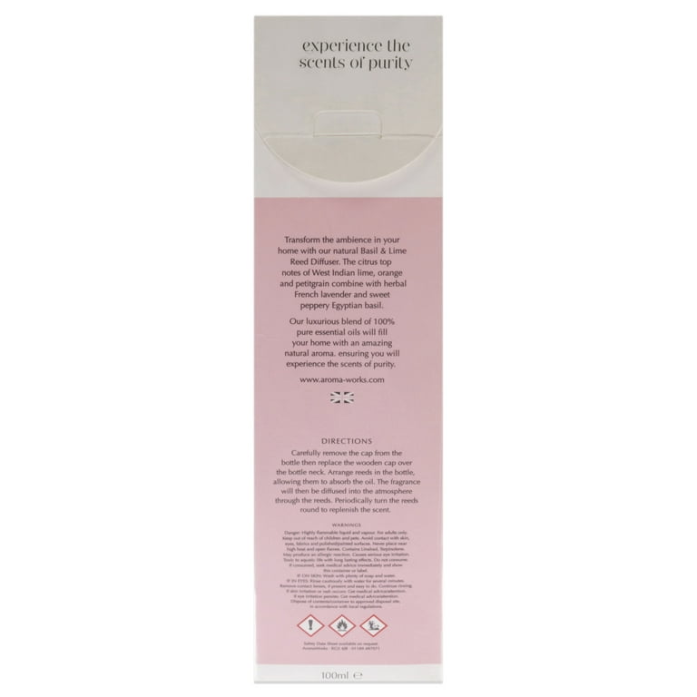 AromaWorks Basil & Lime Reed Diffuser 100ml AromaWorks Basil & Lime Reed Diffuser 100ml