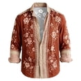 thumbnail image 4 of Fsmtpdam Long Sleeve Hawaiian Shirts for Men Vintage Floral Button Down Boho Tops with Lace Trim Lightweight Casual Beach Holiday Vintage Shirt, 4 of 5