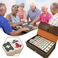 thumbnail image 5 of Mini Mahjong Set for Travel with 144 Tiles, Portable Crocodile Case, 5 of 8
