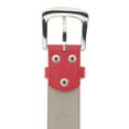 thumbnail image 4 of Womens Thick Wide Stitched Leather Belt - MAP019A - Red XL, 4 of 4