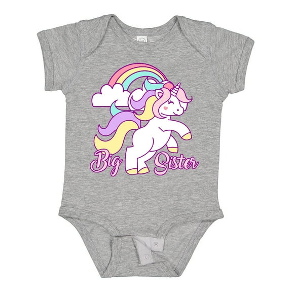 Inktastic Big Sister Unicorn Girls Baby Bodysuit