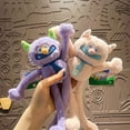 thumbnail image 3 of Pull-off working monster stuffed animal keychain gift-Purple, 3 of 5