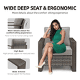 thumbnail image 4 of PARKWELL 4-Piece Patio Wicker Lounge Chairs with Soft Cushions,Ottoman Seat Foot Rest,Outdoor All-Weather Rattan Conversation Seating Furniture Set for Deck or Garden,Gray, 4 of 10
