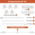 thumbnail image 4 of Curtain Rods No Drilling for Windows 48 to 96 Inch, 5/8 Inch Diameter Drapey Pole with No Drill Curtain Rod Brackets, Renter Friendly Cortineros Para Ventanas (White), 4 of 8