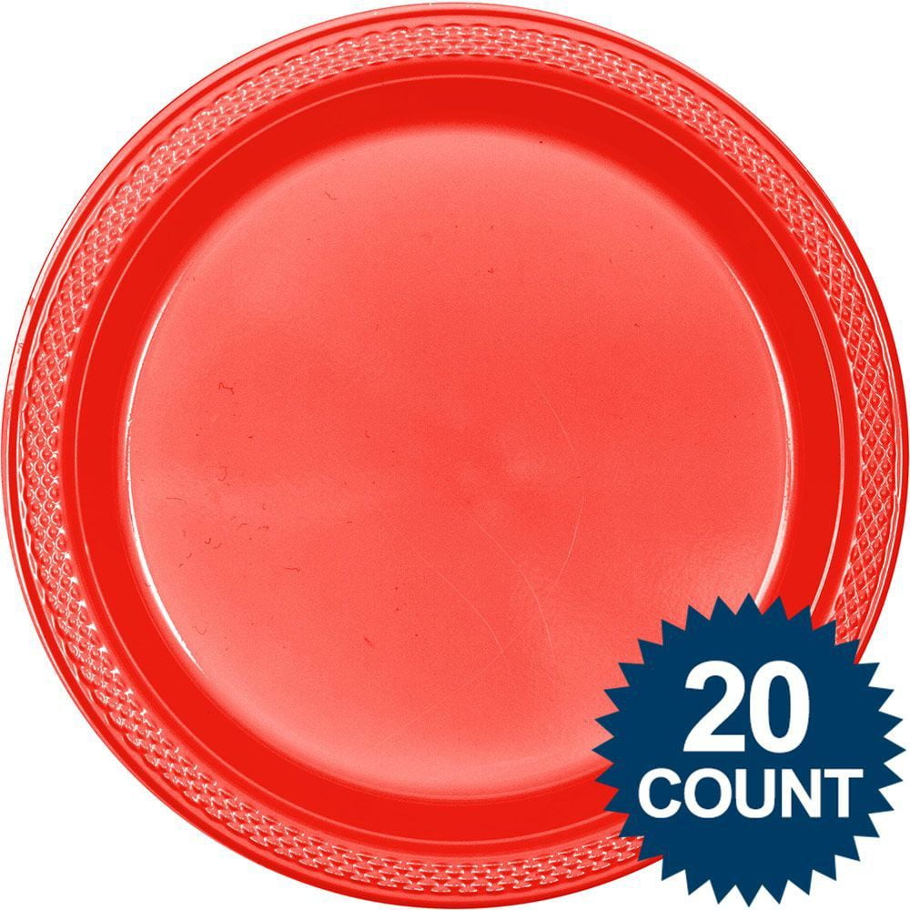 Red Plastic Plates 10 (20 count)