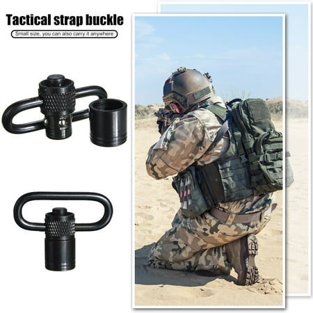 1pc Metal Quick Detach Release Knurled Sling Buckle Ring with Swivels Stud Quick Release Strap Buckle Connection Carabiner Ring Outdoor Hunting Accessories
