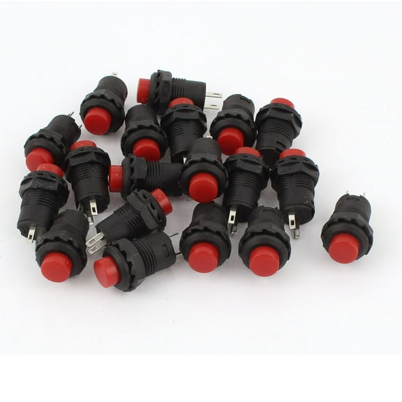 250V/1.5A 125V/3A Cap SPST Latching Round Push Button Switch 20 Pcs