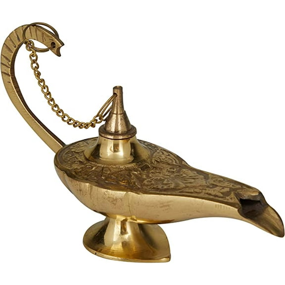 Deco 79 Brass Aladdin Lamp 7" L-09112, 7" L, Gold