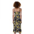 thumbnail image 2 of Yellow Black And Grey Digital Camo Print Slim Fit Midi Cami Dress, Camo Camouflage Fashion Summer Maxi Sexy Casual Dress For Women, 2 of 4