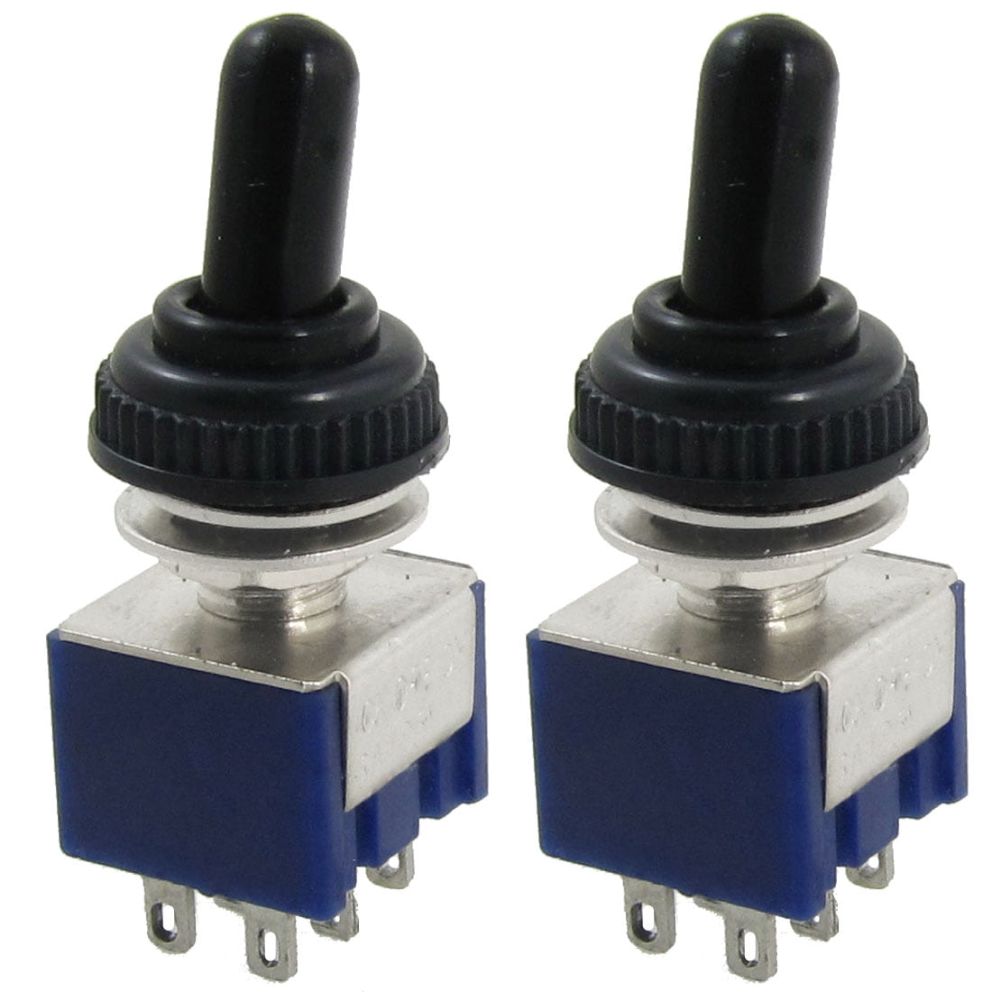 BEESCLOVER 2Pcs AC SPDT On/Off/On 3Position Momentary Toggle Switch AC250V/2A/120V/5A 3pins Show One Size 