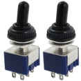 thumbnail image 1 of 2 Pcs AC 125V 6A ON/OFF/ON 3 Posición DPDT 6 Pines Mini Interruptor de Palanca con Cubierta Impermeable, 1 of 1