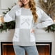 thumbnail image 4 of Suéter de cuello redondo para mujer, suéter navideño informal para mujer, suéter de punto holgado para mujer, suéter con lazo a cuadros y colores contrastantes, suéter para mujer, 4 of 7