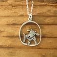 thumbnail image 2 of Vintage Silvery Cutout Puppy Pattern Fashion Pendant Necklace Boho Women Necklace Party Favors, 2 of 5