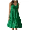 thumbnail image 5 of 2024 Holiday Beach Women's Summer Smock Dress Ladies Casual Loose Frill Sundress, 5 of 5