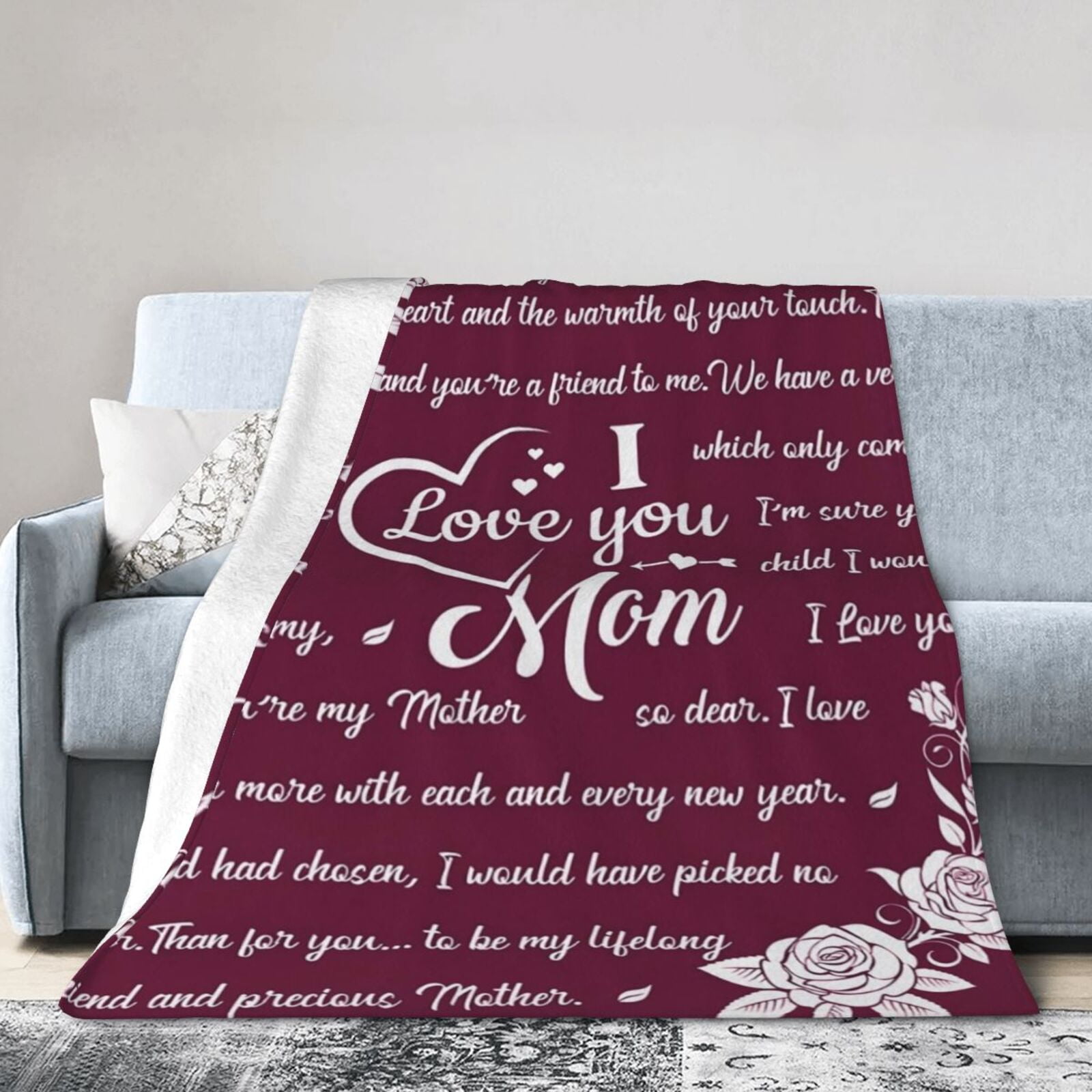 LONGTM Mom Blanket, Mom Gifts, Mom Birthday Gift, Valentine's Day