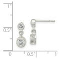thumbnail image 4 of Auriga Fine Jewelry 925 Sterling Silver Round CZ Bezel Set Post Dangle Earrings for Women, 4 of 6