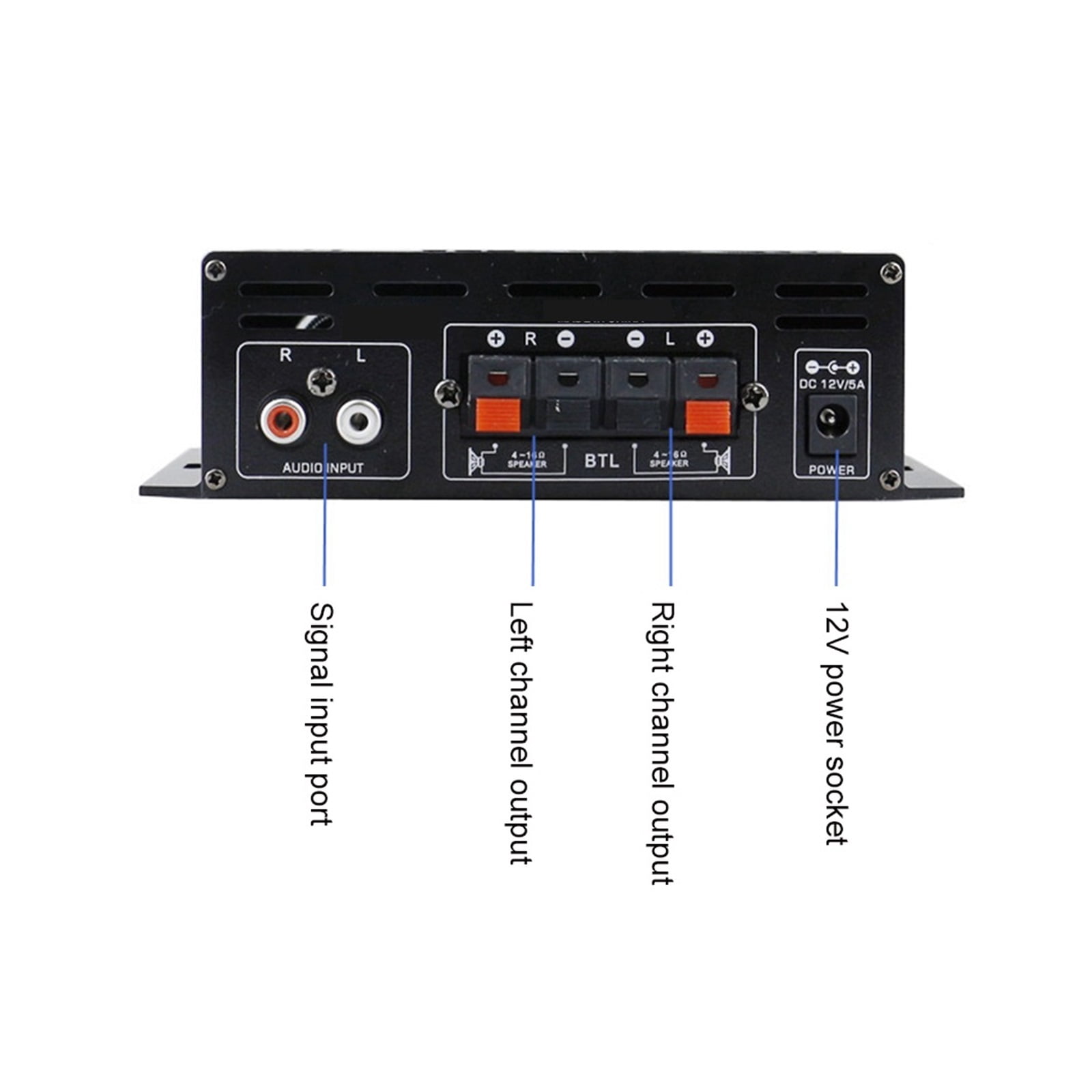 Power Amplifier 12V HiFi Bass Stereo Mini Amplifier Dual Channel Music Player Home Theater ,Multi Modes