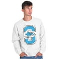 thumbnail image 5 of Lazy Smurf Vintage Varsity Cartoon Sweatshirt for Men or Women Brisco Brands S, 5 of 6