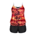 thumbnail image 4 of LYEAA Womens 3 Piece Tankini Swimsuits Colorblock Bathing Suit Tank Tops and Boyshorts Bottom Modest Swimwear, 4 of 8