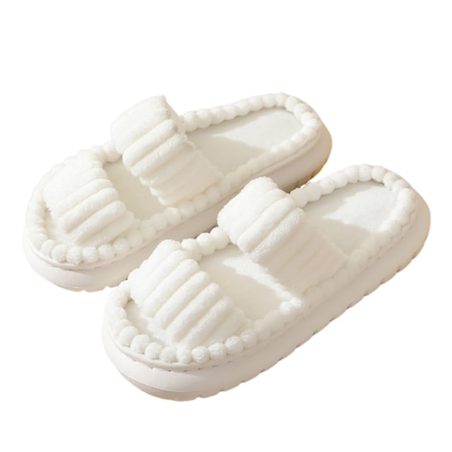 Guardurnaity Pantuflas de pana con memoria, de algodón, con suela gruesa, para interiores, cálidas, a la moda, de EVA, para fascitis plantar, Calzado 40-41 (en realidad 39-40)