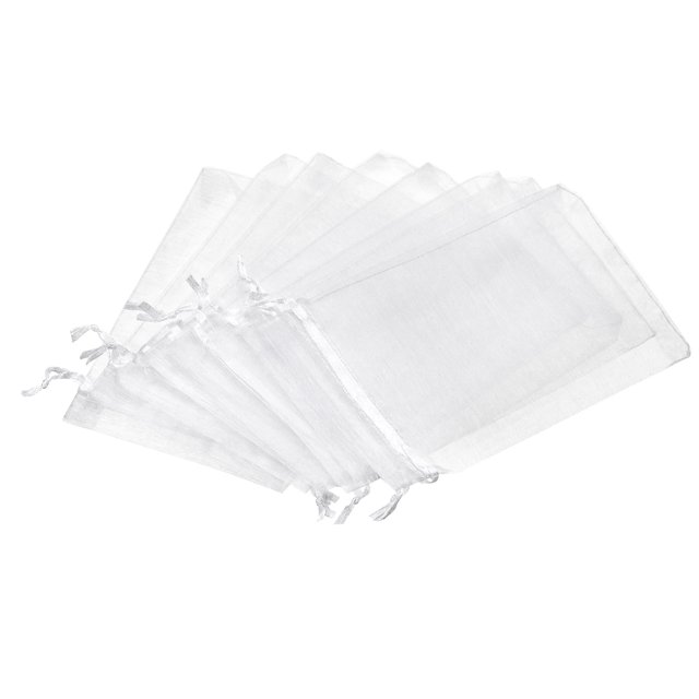 Fruta Protección Bolsa Nylon Fruta Red Cubierta Bolsas con Cordón para Jardín Planta Frutas Flores blanco 6x4"