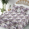 thumbnail image 3 of Floral Sheet Set, Vintage Themed Pattern of Blossoming Nostalgic Meadow Bouquets, Fitted & Flat Sheet with Pillowcase Bedding Accent 4 Pcs Set, Queen, Rose Lavender and Sage Green, by Ambesonne, 3 of 5
