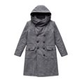thumbnail image 2 of Trench Coat Men Double Breasted Business Wrap Hooded Long Jacket With Pockets Casual Knee Length Winter Overcoats, 2 of 5