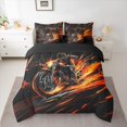 thumbnail image 2 of Homewish Abstract Sport Motorcycle 7-Piece Twin Bedding Sets For Teens Boys Girls,Dirt Bike Bedding Comforter Set,Black Orange Red Breathable Sheet Sets,Microfiber Bedroom Decor,Reversible, 2 of 8