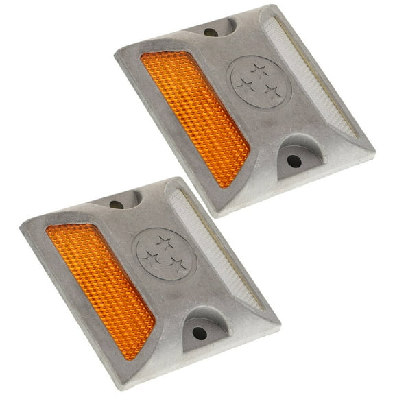 Luxshiny 2Pcs Outdoor Aluminum Road Reflectors for Driveway and Pavement with Weather Resistant Design