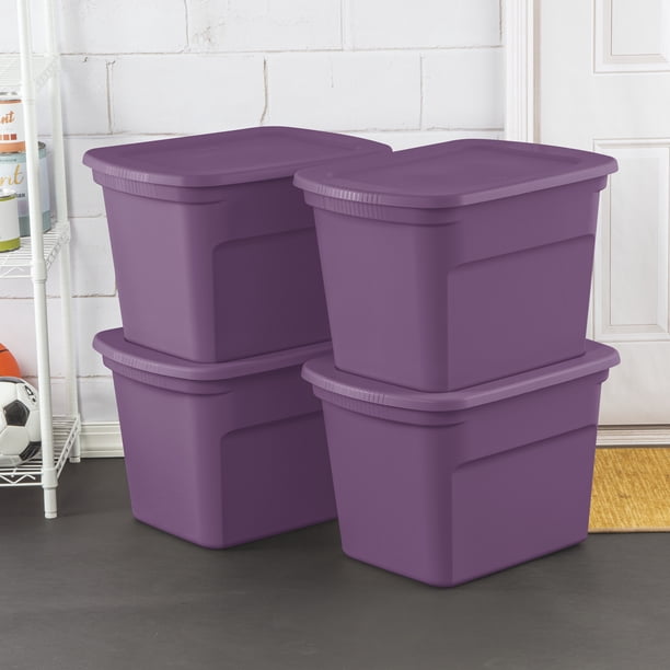 Sterilite 17318V08 Lidded Stackable 18 Gal Storage Tote Container