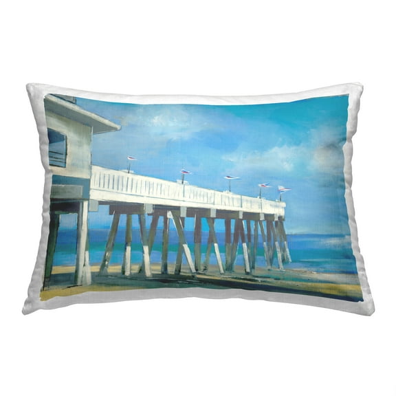 Stupell Industries Beach Boardwalk Dock Decorative Printed Throw Pillow, 14 x 20