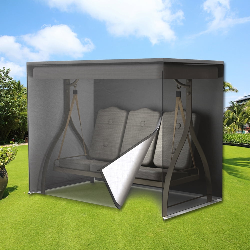 Vensio Black 3-Seater Patio Swing Cover Waterproof 220x125x170cm Heavy Duty Polyethylene Outdoor Furniture Protector