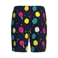 thumbnail image 7 of Daiia Colorful Ping Pong Rackets Mens Woven Stretch Pajama Short,Short Pajama Pants-Large, 7 of 7