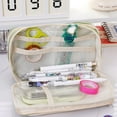 thumbnail image 3 of Pencil Case - Nine-Layer Transparent Pencil Case PVC Material In Green Beige And Brown Multi-Function Storage For Stationery And Cosmetics Large Capacity Fashionable, 3 of 9