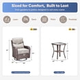 thumbnail image 2 of Giantfurnni Luxury Outdoor Swivel Rocker Patio Chairs of 2 with 6 Inch Thick Cushions and Side Table, 3PCS High Back Wicker Patio Furniture Set for Porch, Balcony, Deck in Brown Wicker Beige Cushions, 2 of 12